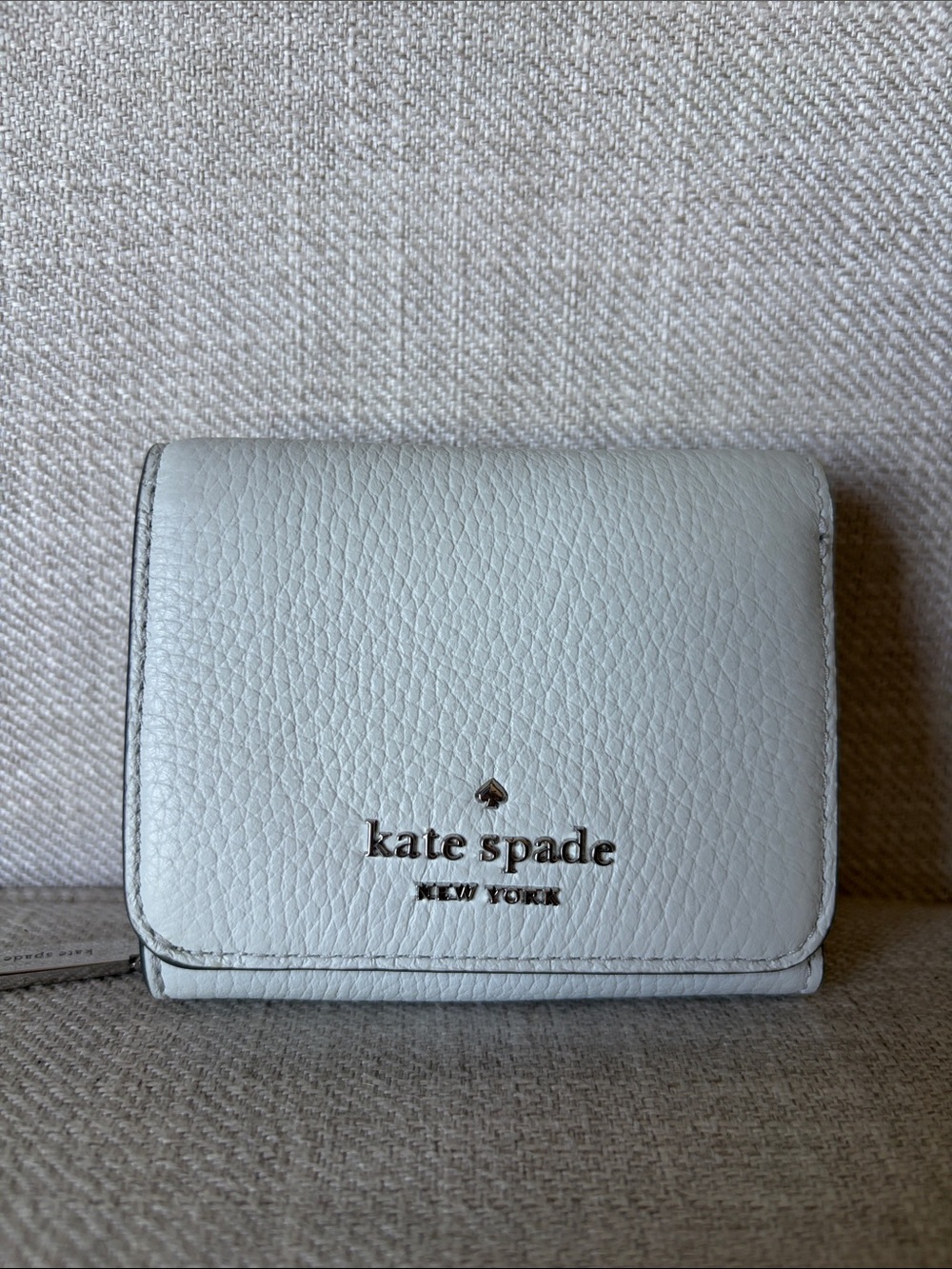 Kate Spade Moonlight Pebbled Leather Small Trifold Continental Wallet Leila